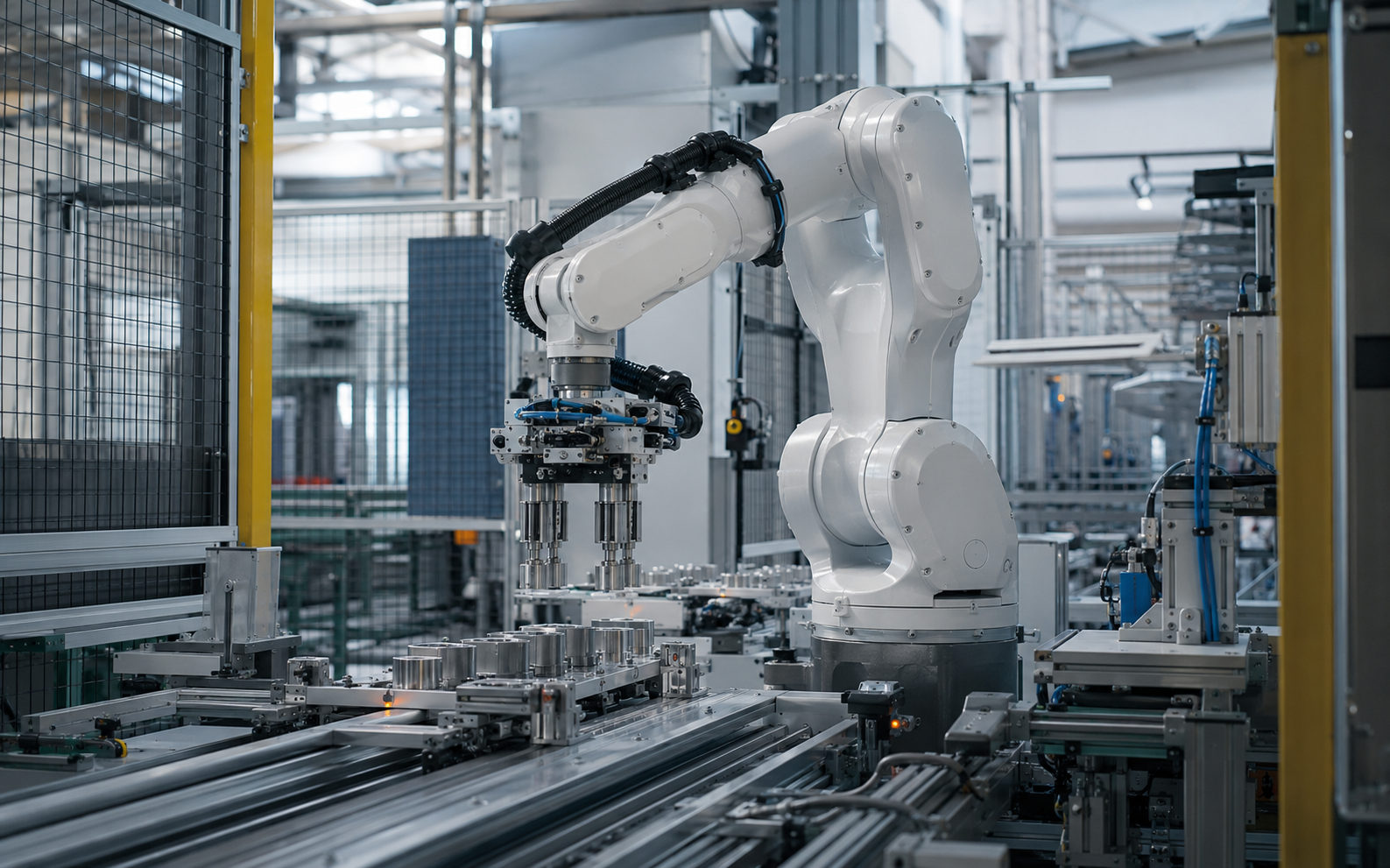 Robot industriale integrato in una linea produttiva